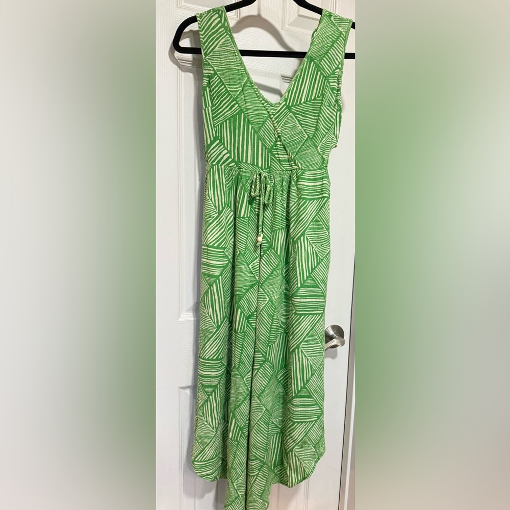 Green Leaf Print Jumpsuit